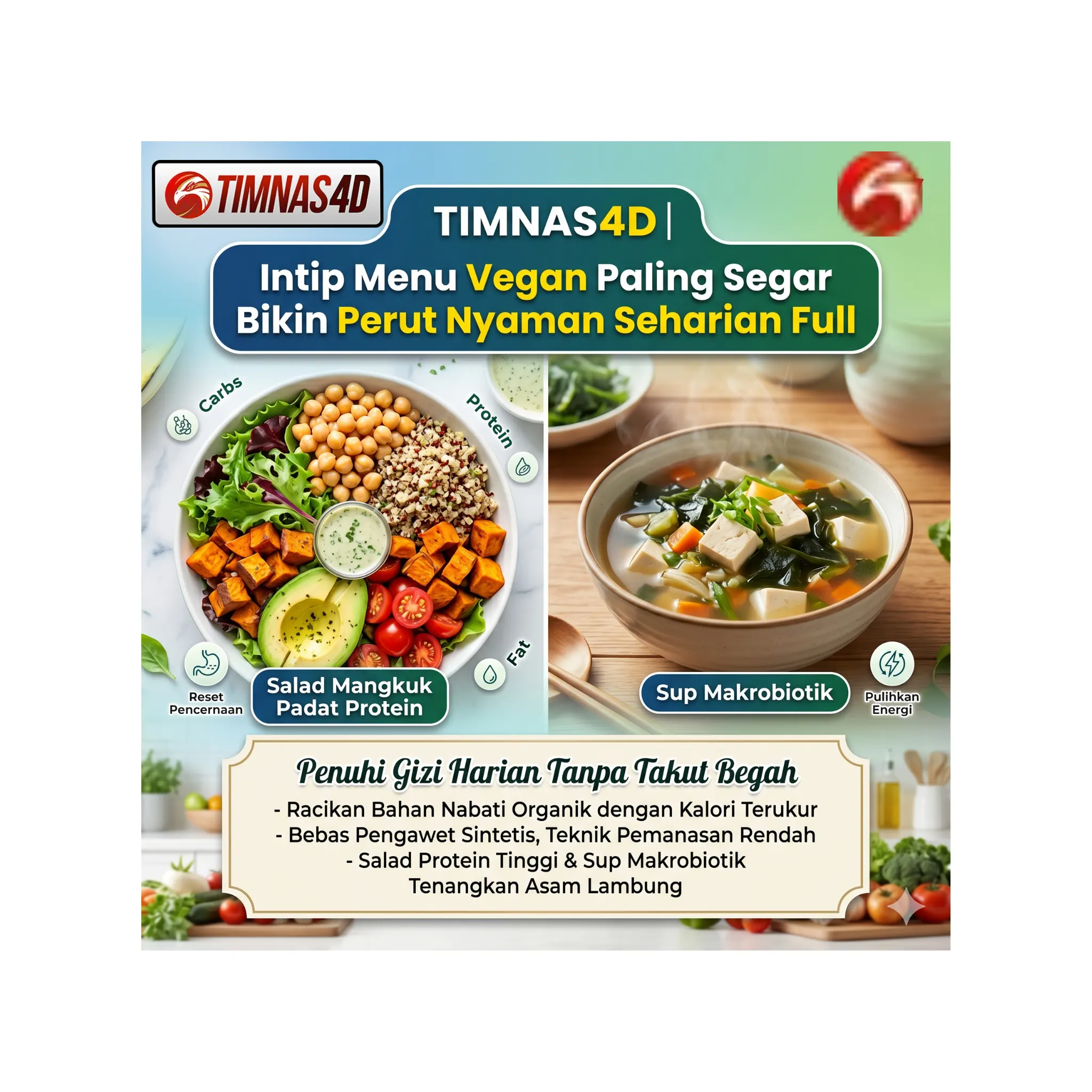 TIMNAS4D | Intip Menu Vegan Paling Segar Bikin Perut Nyaman Seharian Full